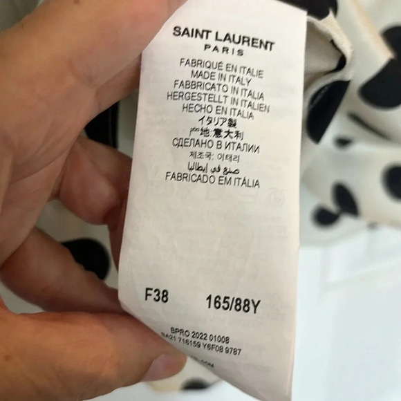 EUC SAINT LAURENT Turtleneck blouse in Craie Noir size 38 100% silk - Picture 7 of 9